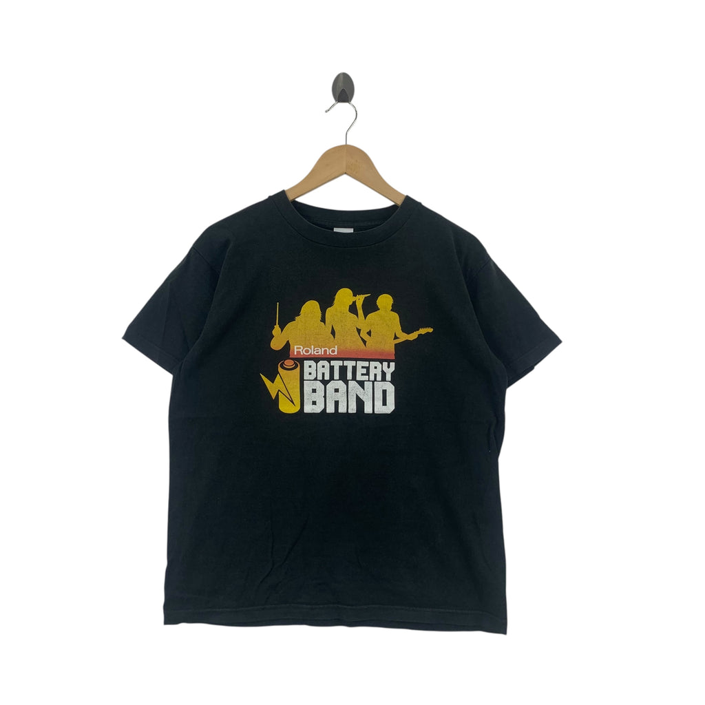 ROLAND AMPS CUBE Battery Band Promo Tee Shirt Top Tour Concert Idol