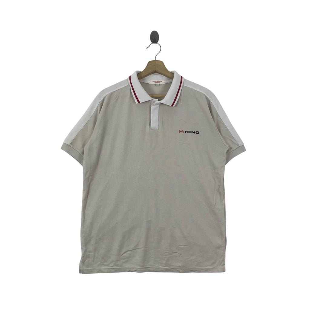 Vintage HINO MOTORS AUTOMOTIVE Racing Team Polo Tee Shirt Top Mechanic Uniform