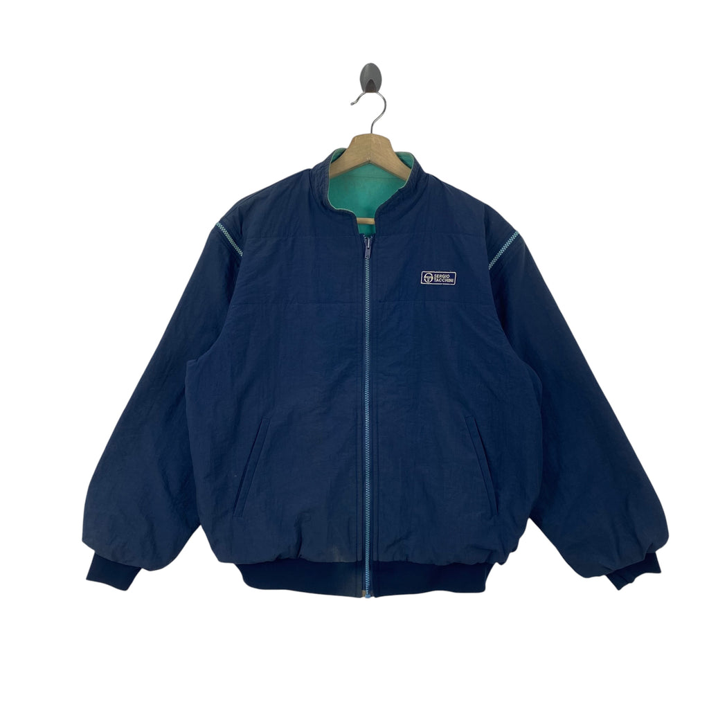 Vintage SERGIO TACCHINI Reversible Bomber Jacket Full Zip Streetwear Windbreaker Retro Sportswear Style Puffy
