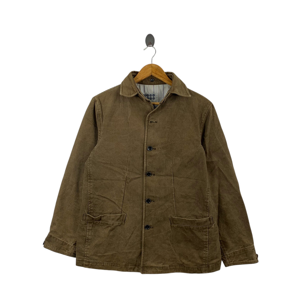 Vintage TAKEO KIKUCHI JAPAN Denim Cotton Chore Jacket Parka Railway Worker