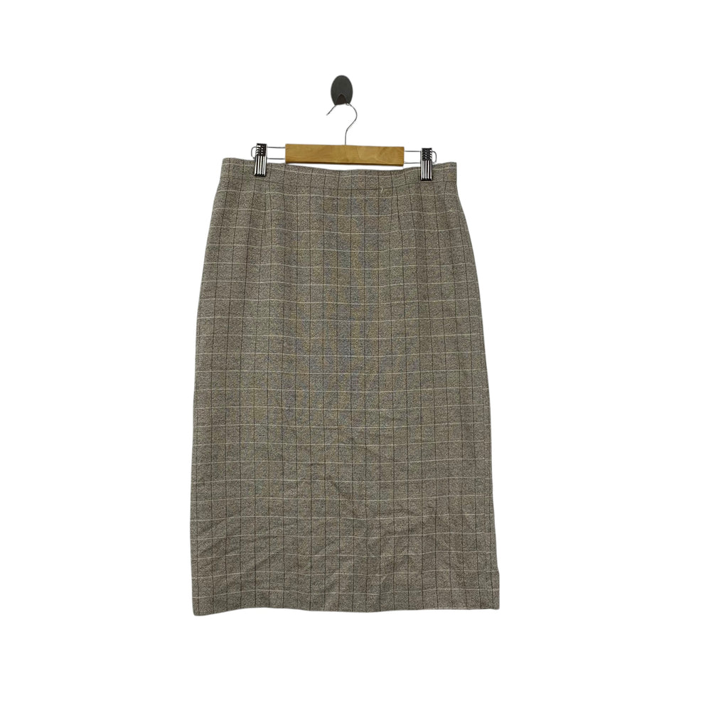 Vintage 90s JEAN LOUIS SCHERRER Boutique Nova Checks Tartan Midi Skirt Bottom Plaids