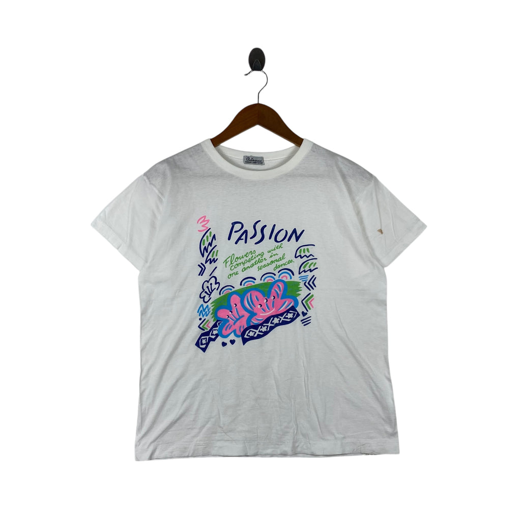 Vintage 90’ CHATEANA JAPAN PASSION Flowers Dances Tee Shirt Top Seasonal Summer