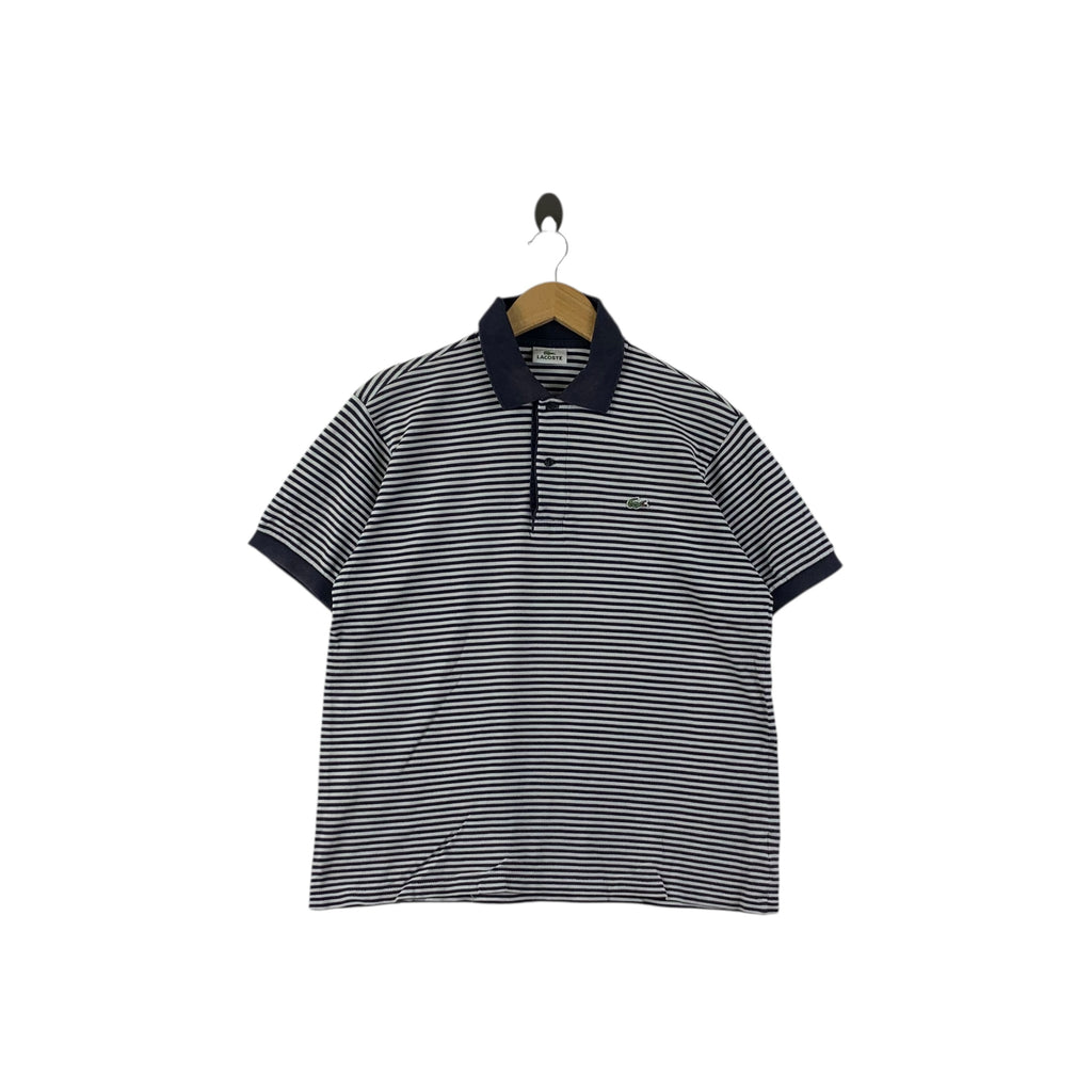 LACOSTE FRANCE Embossed Logo Stripes Ringer Polo Tee Shirt Short Sleeve