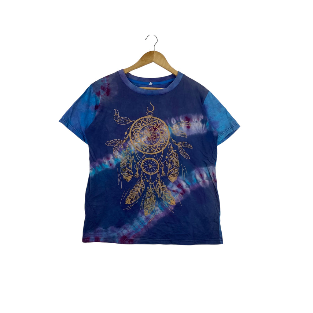 Vintage Y2K Tie Dye Dreamcatcher Graphic TEe Shirt Print Short Sleeve Streetwear Festival Boho