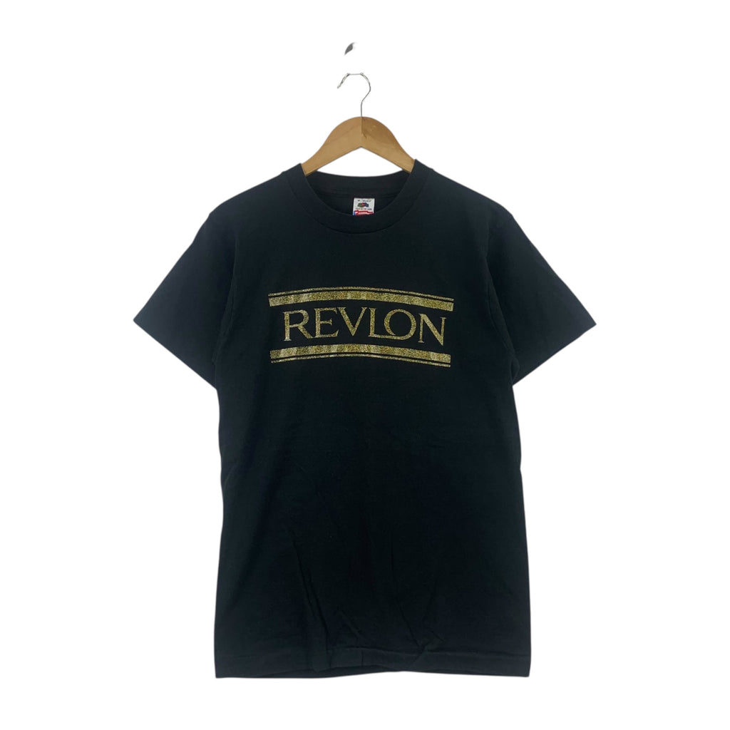 Vintage 90s REVLON MAKEUP COSMETIC Promo Ads Tee Shirt Top Box Logo