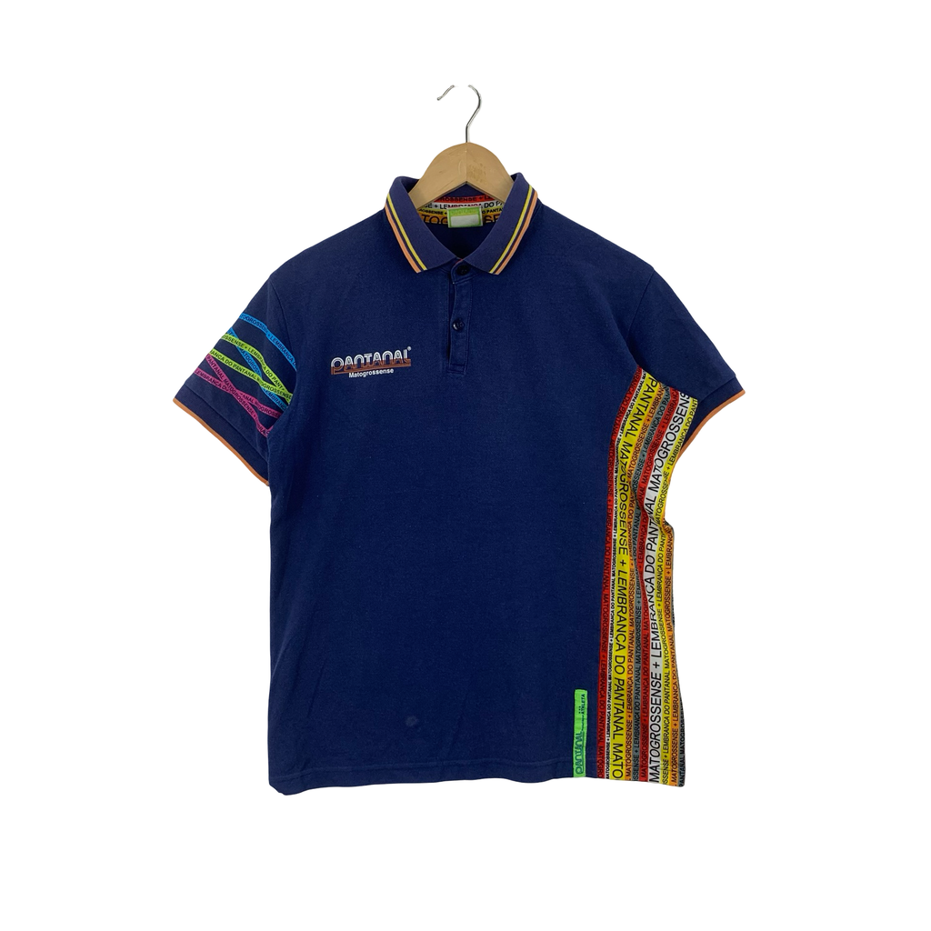 PANTANAL MATOGROSSENSE Multicolored Vertical Panels Polo Tee Shirt Top