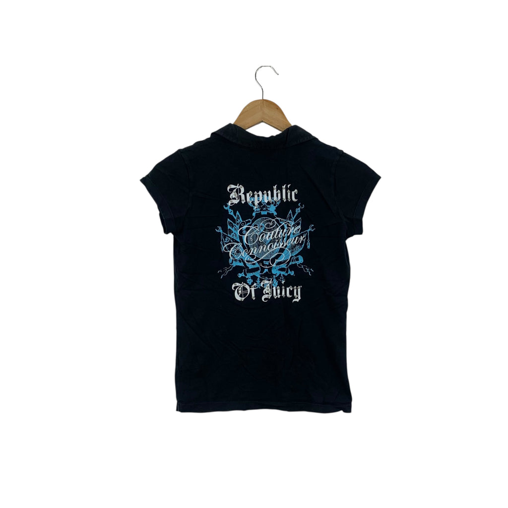 JUICY COUTURE Made In The Glamorous USA Polo Tee Shirt Top Republic