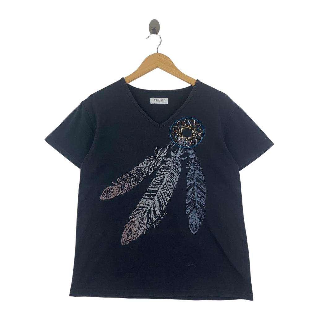 KANSAI YAMAMOTO SUPER LADY Dream Catcher Tee Shirt Top Collection V-Neck