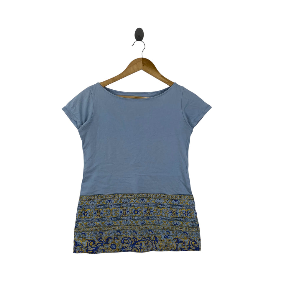 UNIQLO Valdrome France Short Sleeve Tee Shirt Dress Ornate Baroque Paisley Printed