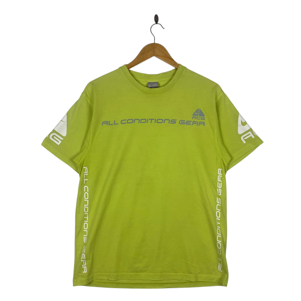 Vintage NIKE ACG DRI-FIT All Conditions Gear Thrashed Tee Shirt Top Logo Short Sleeve
