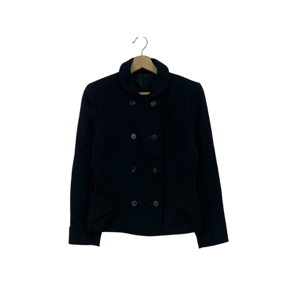 Vintage TRUSSARDI ITALY Double Breasted Fitted Coat Jacket Rounder Collar