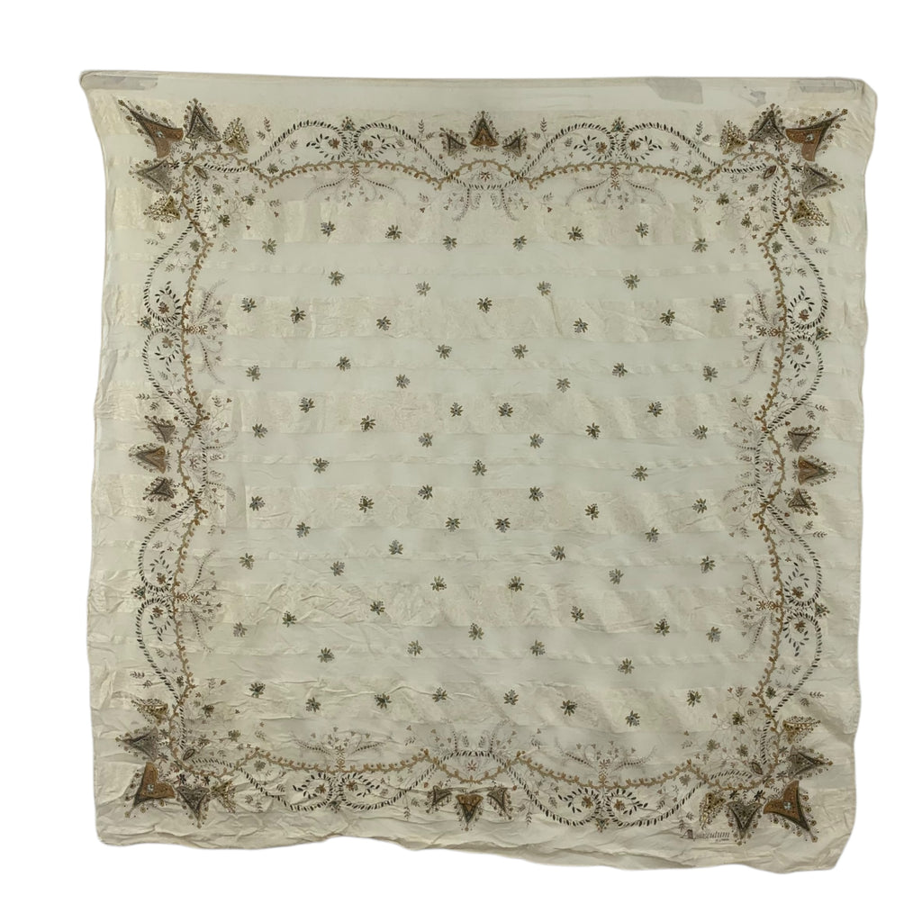 Vintage AQUASCUTUM OF LONDON Starburst Silk Scarf Hand Rolled Shawl Neckerchief