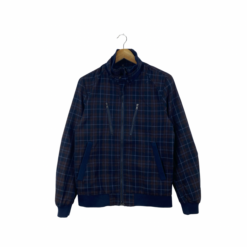 Vintage BREATH  MINT Plaid Check Harrington Bomber Jacket Casual Streetwear