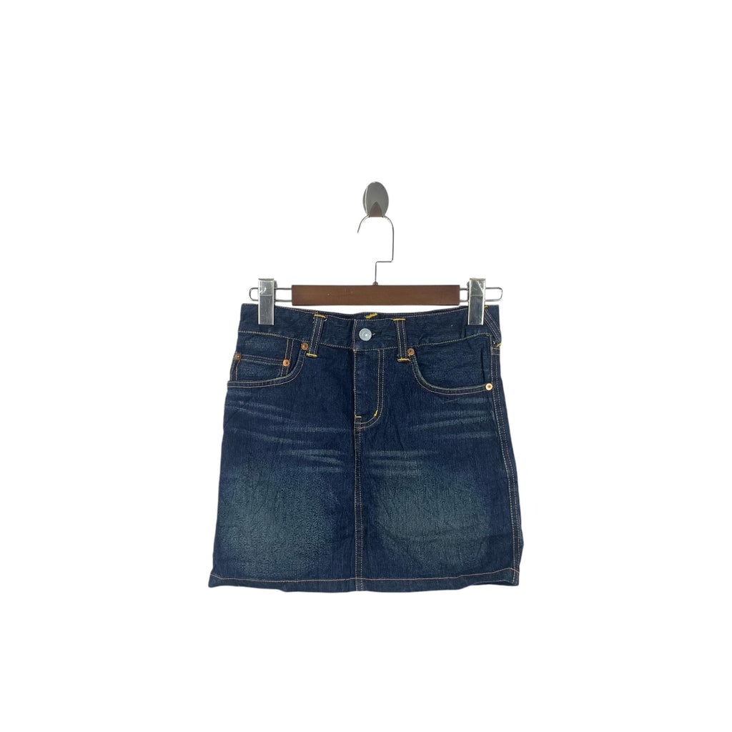 Vintage EVISU DONNA JAPANESE Seagull Denim Jeans Skirt Mini Bottom Straight