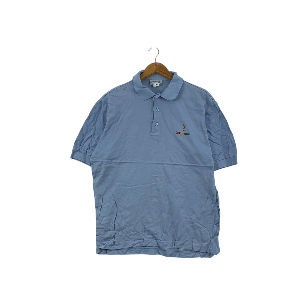 Vintage YSL SAINT LAURENT Paris Yves Homme Polo Tee Shirt Top Embroidered Logo