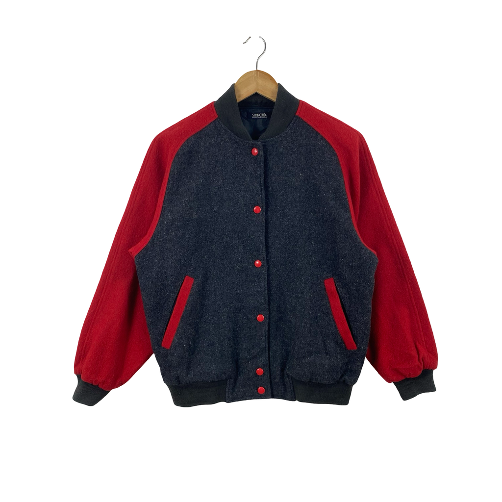 Vintage SUNFORD JUNIOR Total Fashion Vintage Varsity Bomber Jacket Cropped FiT