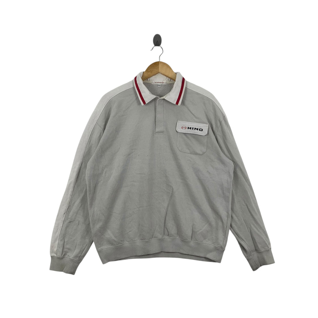 Vintage HINO MOTORS AUTOMOTIVE Racing Team Sweatshirt Sweater Pullover Mechanic Uniform