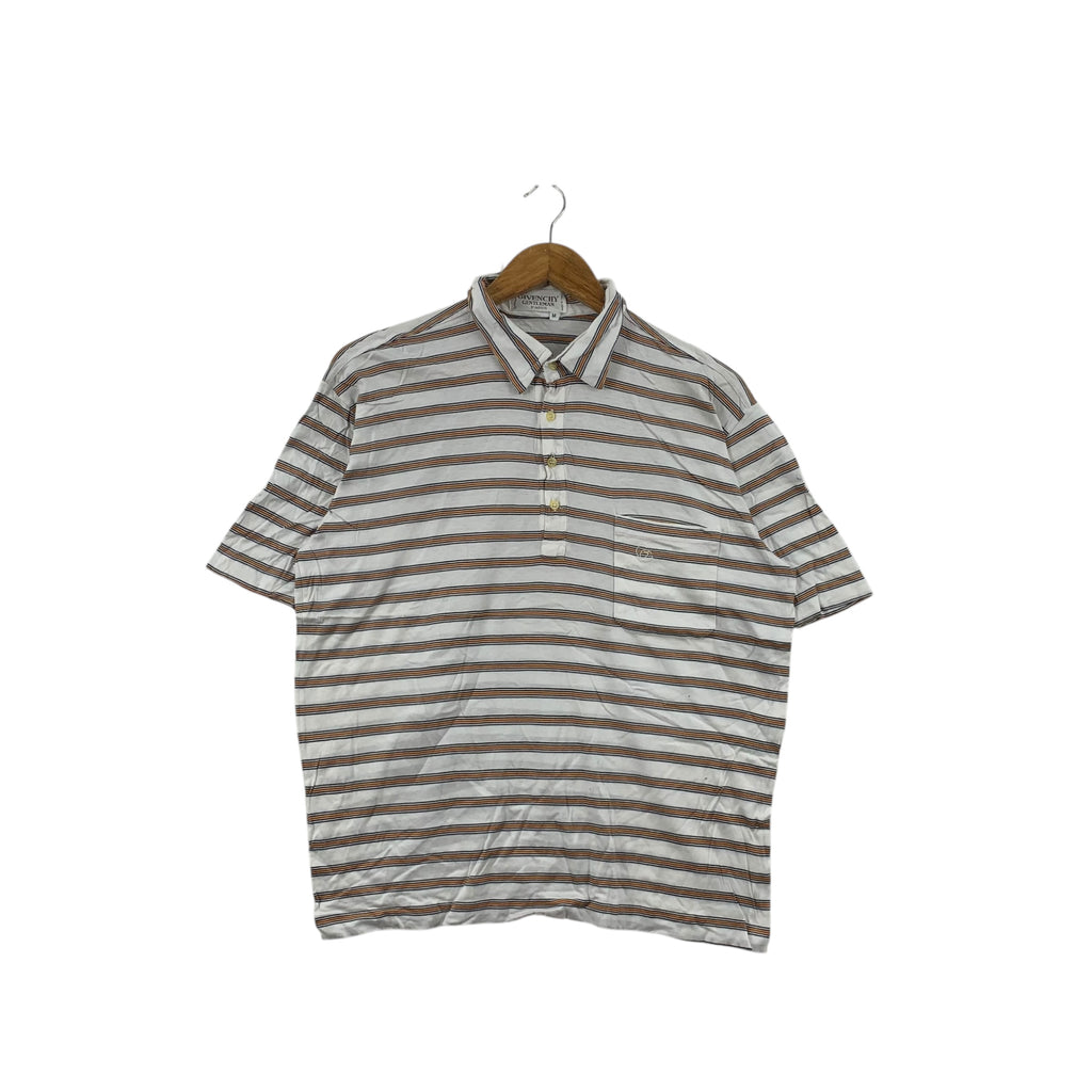 Vintage GIVENCHY PARIS GENTLEMAN Collection Tee Shirt Top Polo Striped