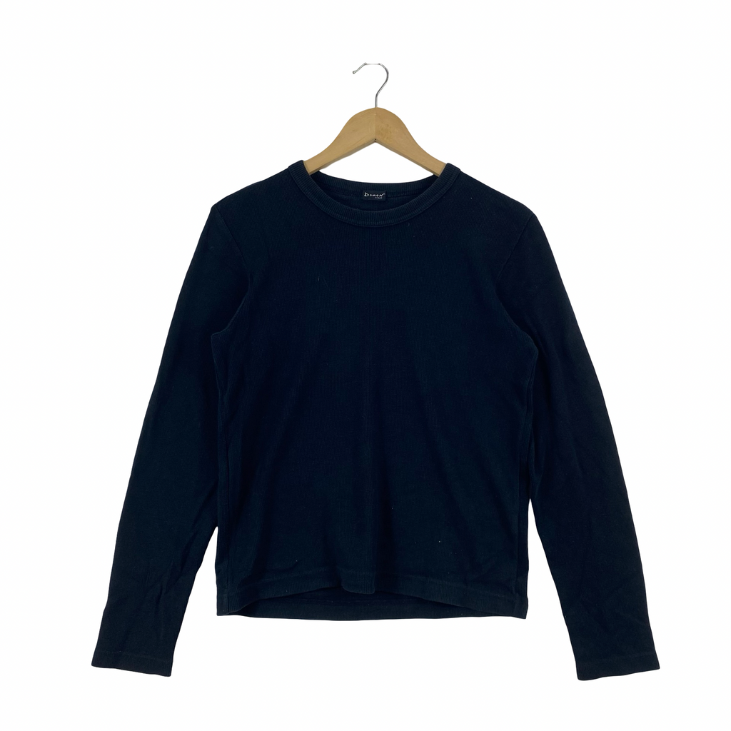 Vintage DOMON HOMME Long Sleeve Thermal Rib Knit Crewneck Minimalist Casual Basic Japan Fashion Tee Shir