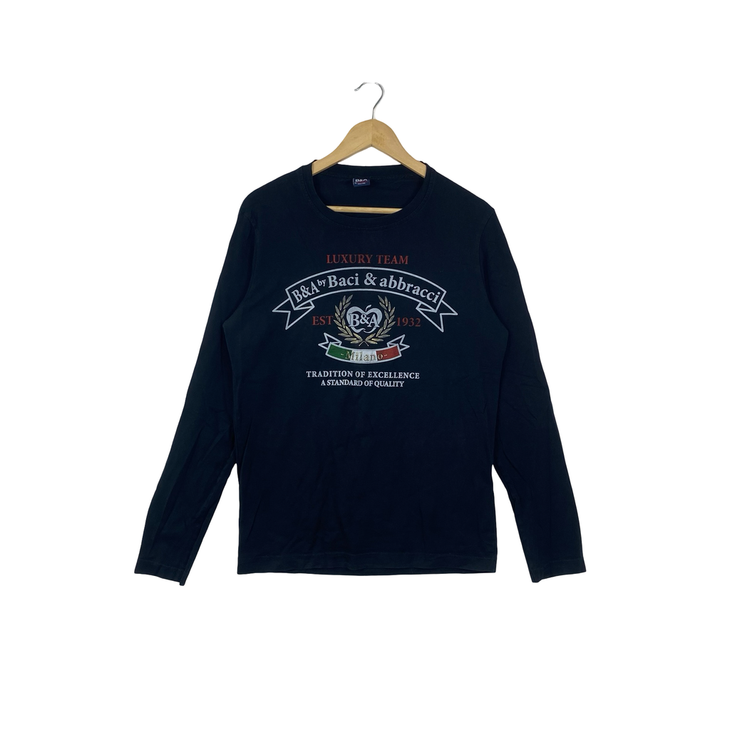 Vintage B&A BY BACI & ABBRACCI MILANO 1932 Graphic T-Shirt Luxury Team Italian Casual Crewneck Top