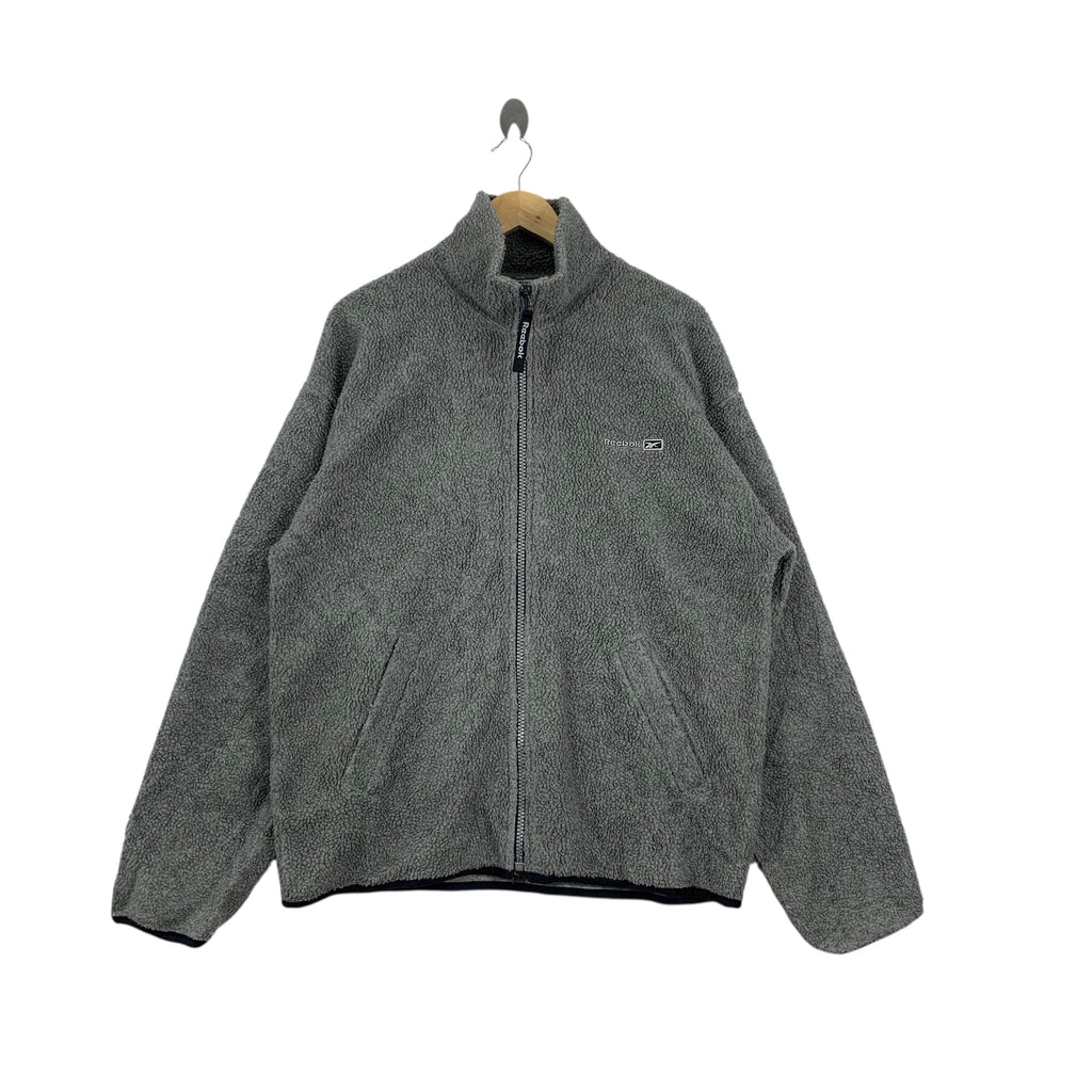 REEBOK SPORTSWEAR Deep Pile Sherpa Fleece Jacket Bomber Windbreaker Outdoor