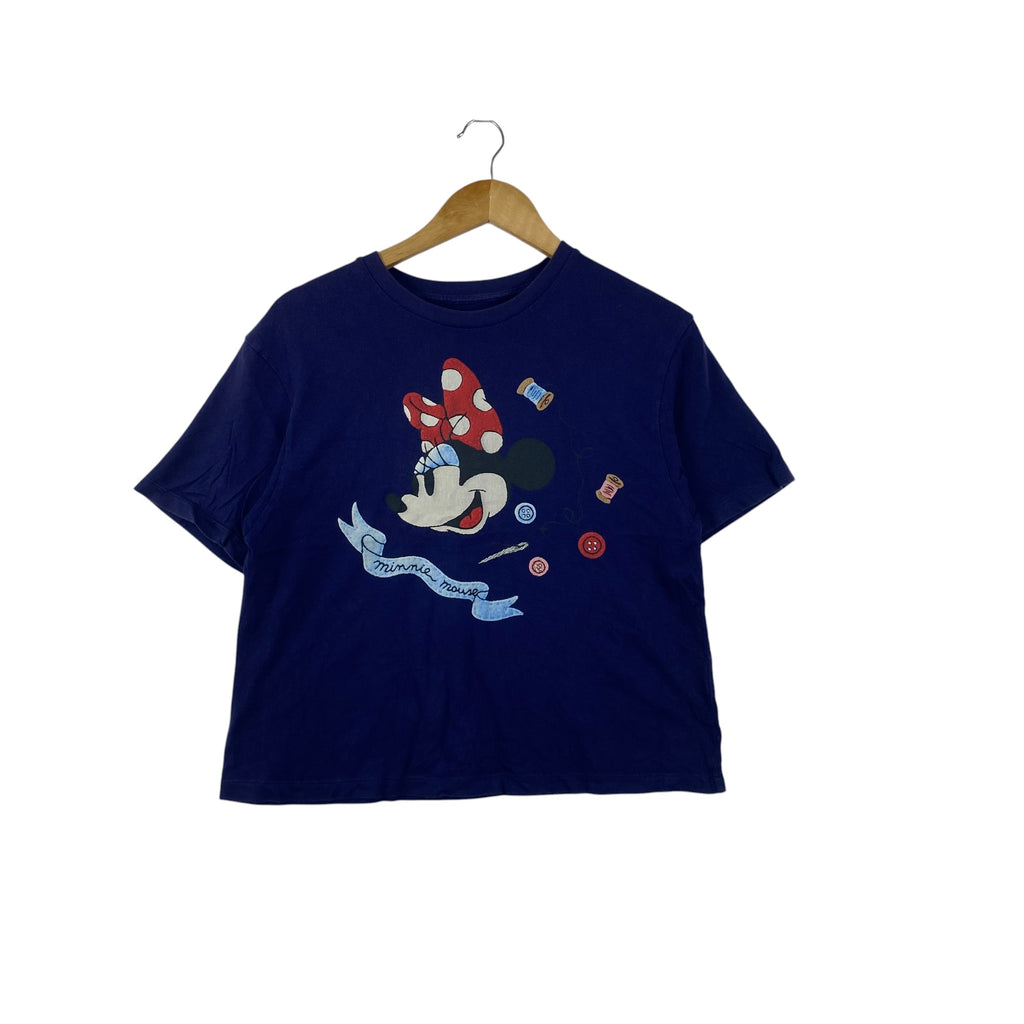 Vintage DISNEY MINNE MOUSE Olympia Le-Tan x UNIQLO Graphic Tee Shirt Retro Character Print Casual Streetwear Collectible