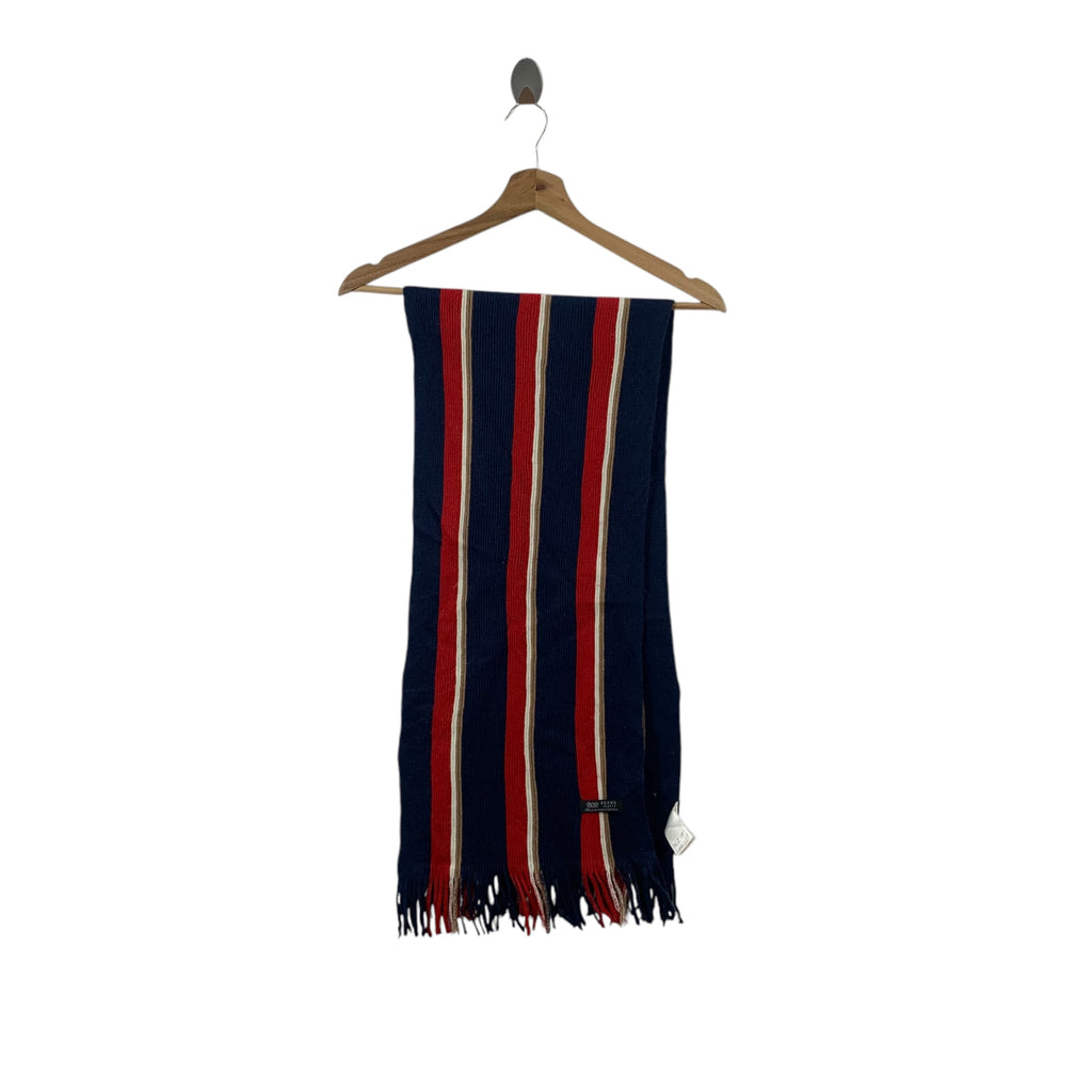 Vintage BEAMS PLUS HEART Collection Striped Muffler Scarf Shawl Fringes