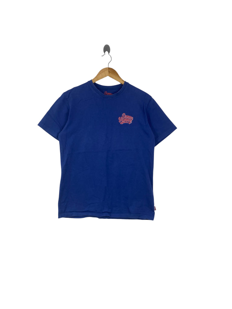 Vintage DUMMY YUMMY Short Sleeve Graphic Logo Tee Shirt Streetwear Casual Style