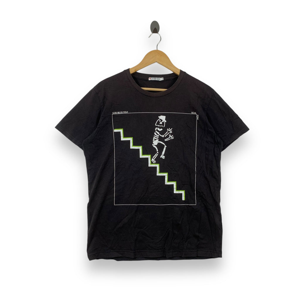 UNIQLO UT x THE SCULLTONE God Bless You Tee Shirt Skeleton Graphic Top Band Collection