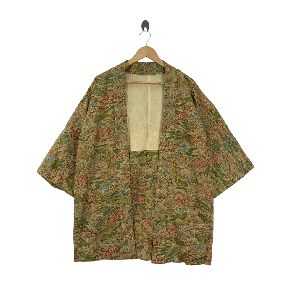 Vintage 70s KIMONO JAPAN  KOMON MINKA Traditional Geisha Robe Coat Temple Onsen Yukata Dress Jacket Coat