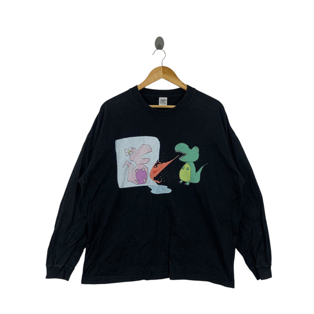 DINOSAUR T-REX Cartoon Funny Save My Love Tee Shirt Top Illustration Anime