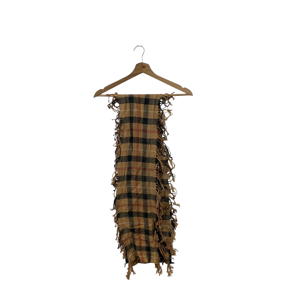 Vintage REMPLIR PARIS Nova Checks Tartan Muffler Scarf Shawl Fringes