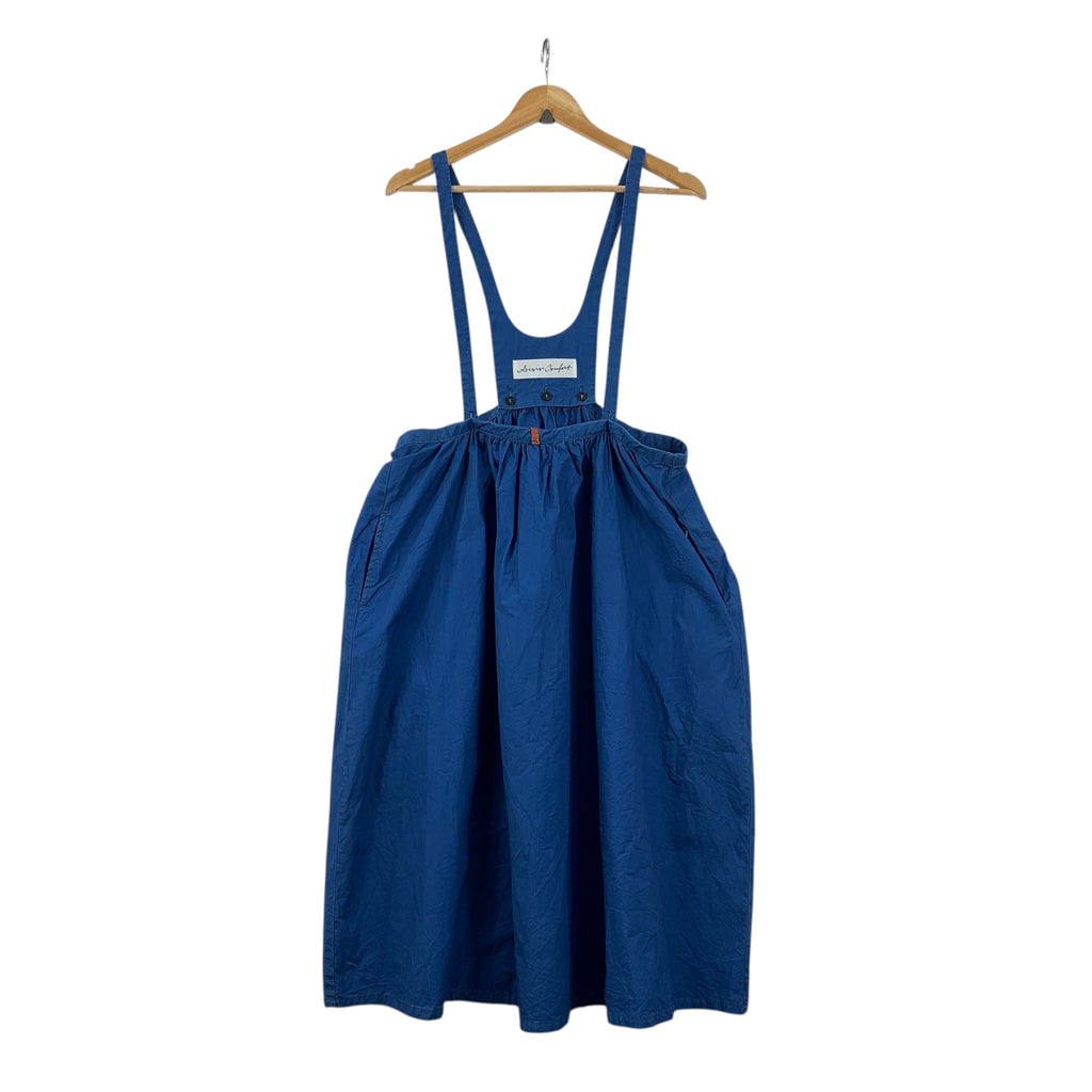SISISI COMFORT SIHIRAI Osaka Pure Indigo Midi Skirt Pinafore Dress Suspender Jumper Overall