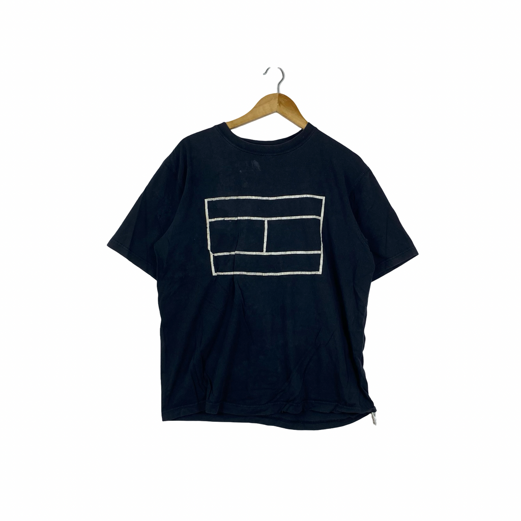Vintage TOMMY HILFIGER Denim x Monkey Time Graphic Box Logo T-Shirt Japanese Streetwear Collaboration