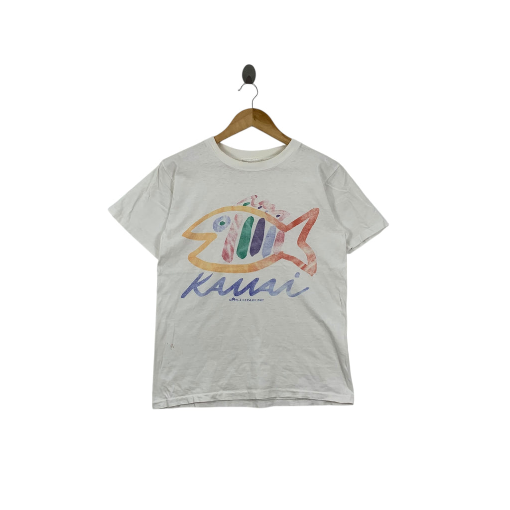 Vintage 1987 HAWAII KAUAI ISLAND Sgt. Leisure Fish Tee Shirt Top Beach Summer