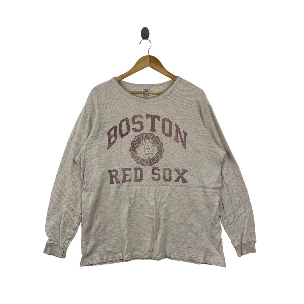 MLB x BOSTON Red Sox Tee Shirt Long Sleeve Top Baseball Major League