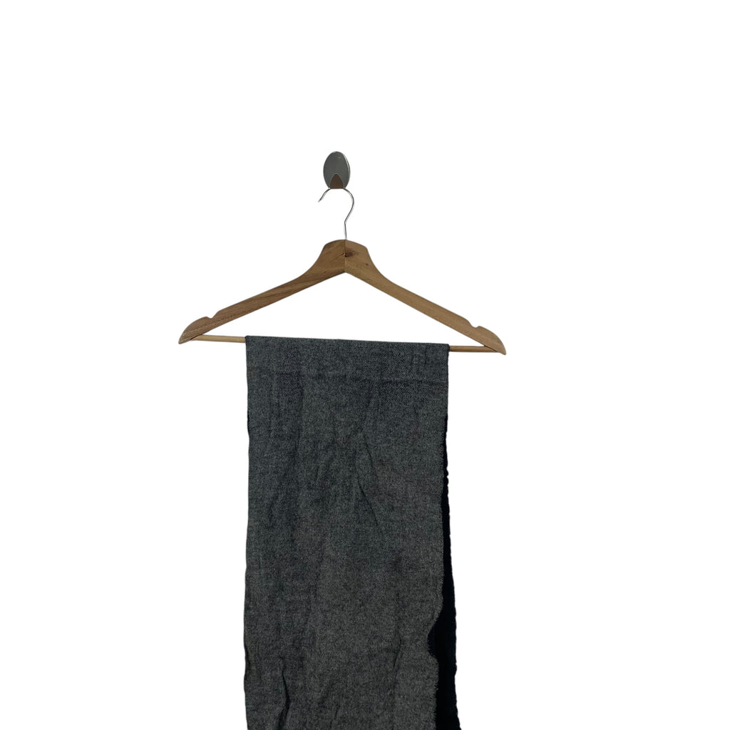 Vintage LANCEL PARIS Minimalist Design Plain Muffler Scarf Shawl Fringes