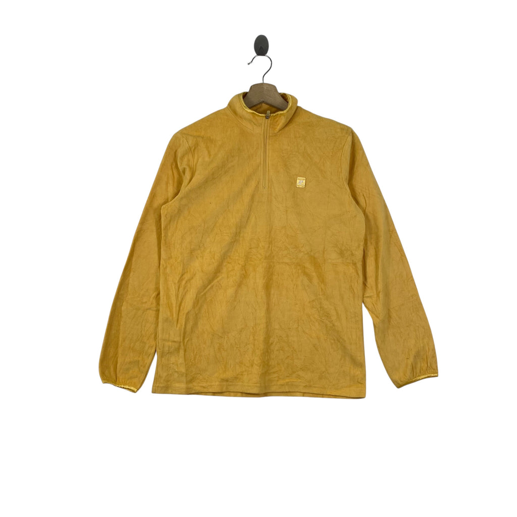 Vintage COURREGES SPORT Futur Fleece Half Zip Pullover Sweatshirt High Neck Long Sleeve Retro Designer Outdoor Casual Top
