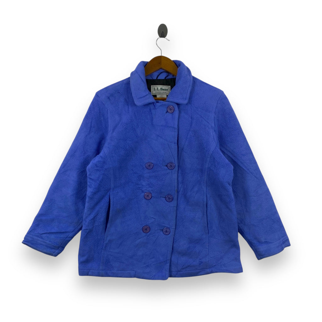 Vintage L.L. Bean Fleece Peacoat Jacket Women’s Blue Double-Breasted