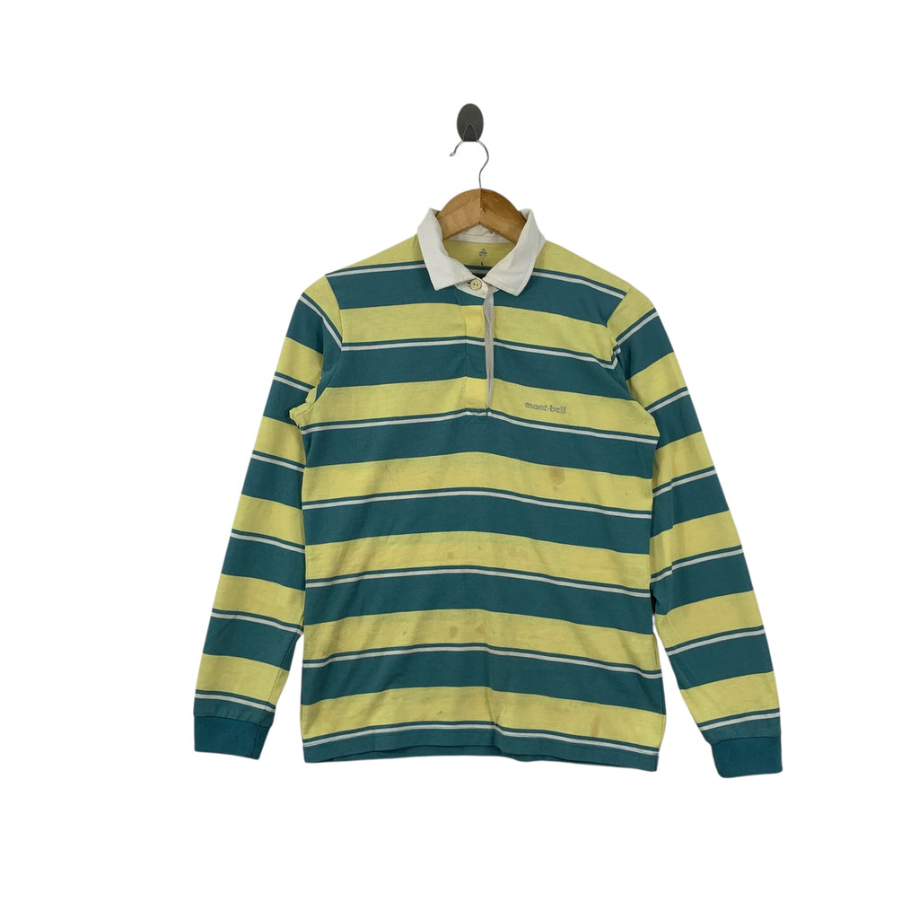 MONTBELL OUTDOOR Striped Design Studio Polo Rugby Tee Shirt Top Long Sleeve