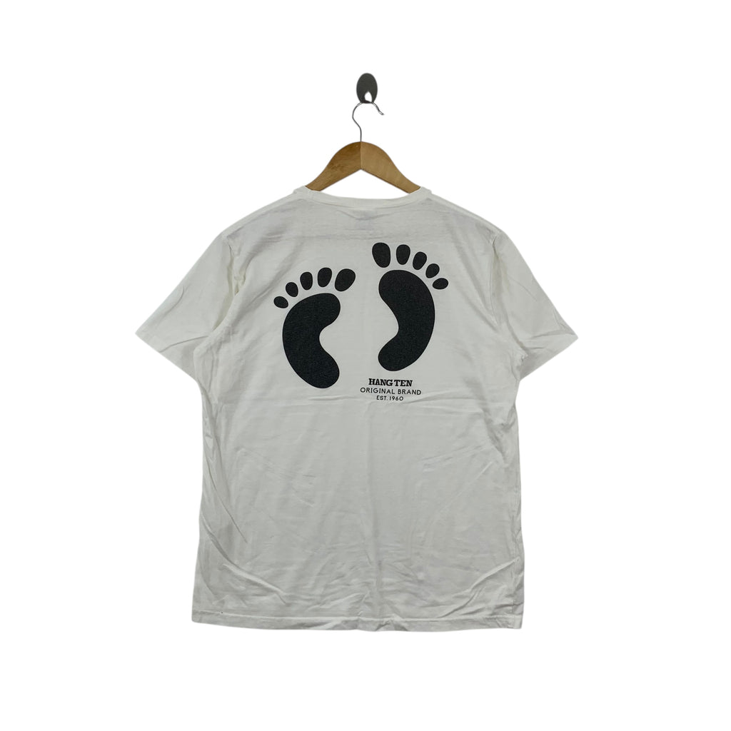 Vintage HANG TEN CALIFORNIA Surf Foot Logo Tee Shirt Top Hawaii Vacation