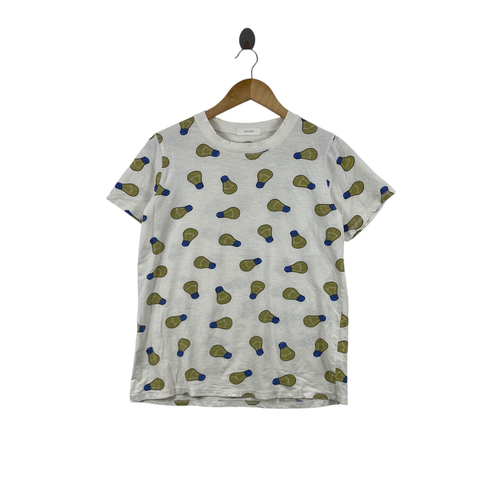 BETTER All Over Light Bulb Print T-Shirt Graphic Casual Short Sleeve Streetwear