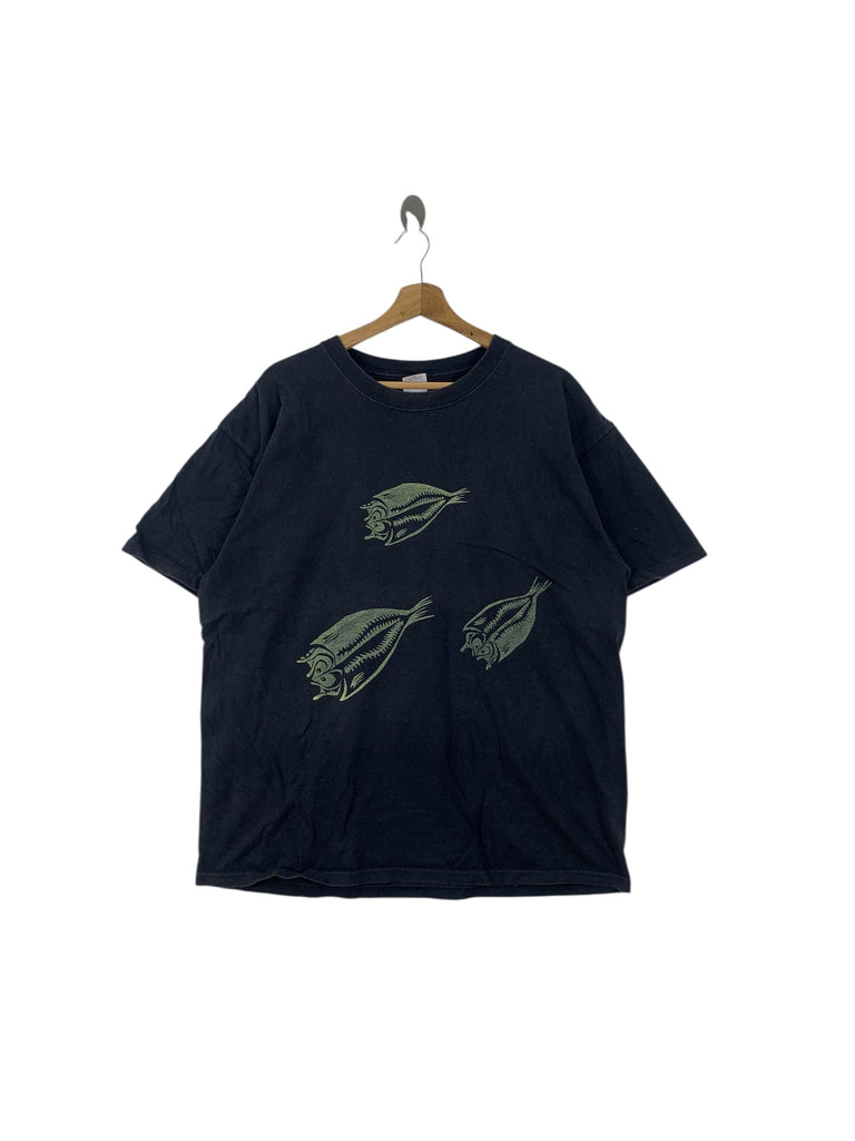 Vintage HORSE MACKEREL FILLET FISH Illustration Tee Shirt Top Design Studio Anvil