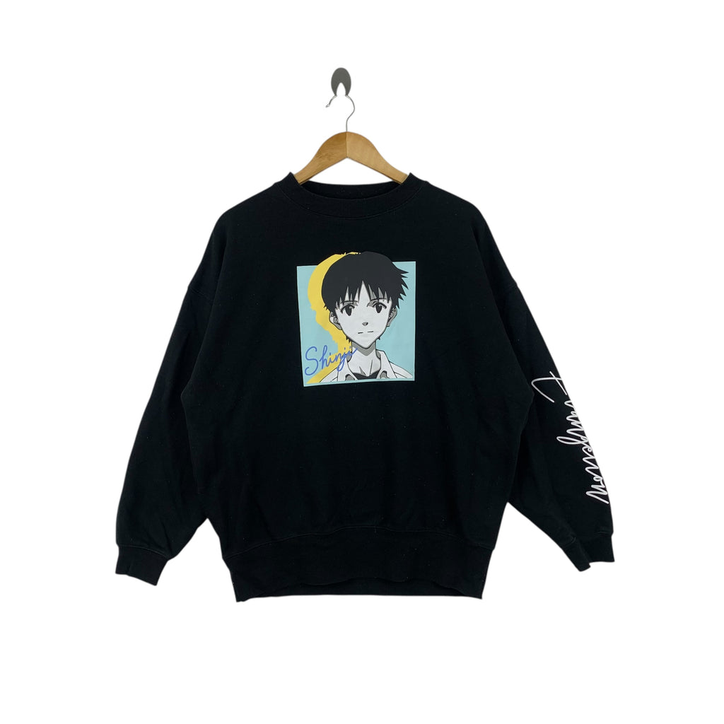 ANIME EVANGELION SHINJI Ikari Neon Genesis Baggy Sweatshirt Sweater Jumper Pullover