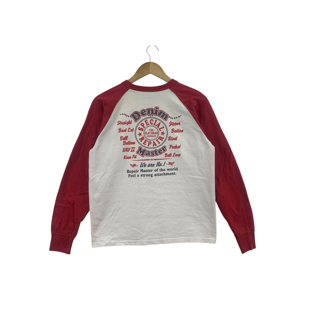 THE FLAT HEAD Japan Denim Master Motorcycle Tee Shirt Top Weaving Shibuya