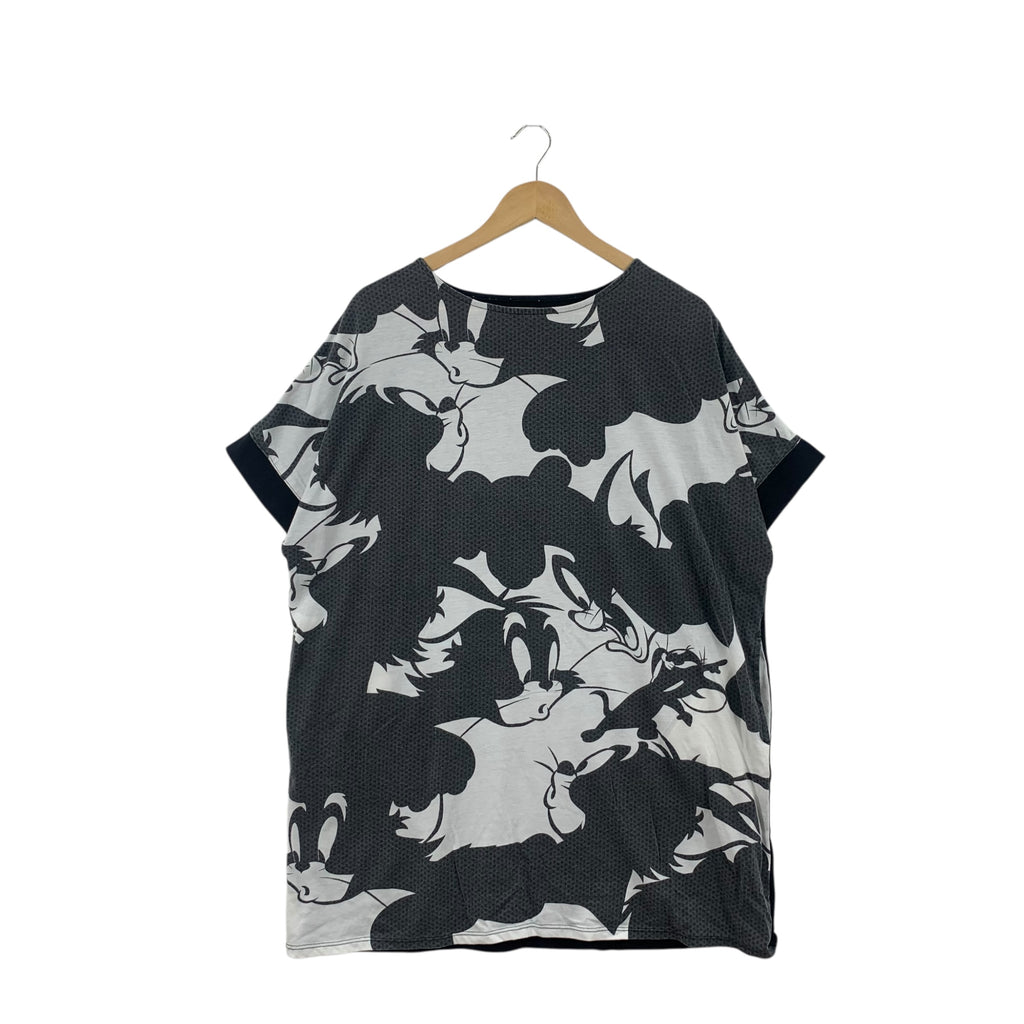TOM & JERRY CARTOON All Over Print Cute Cat Tee Shirt Top Movie Animation