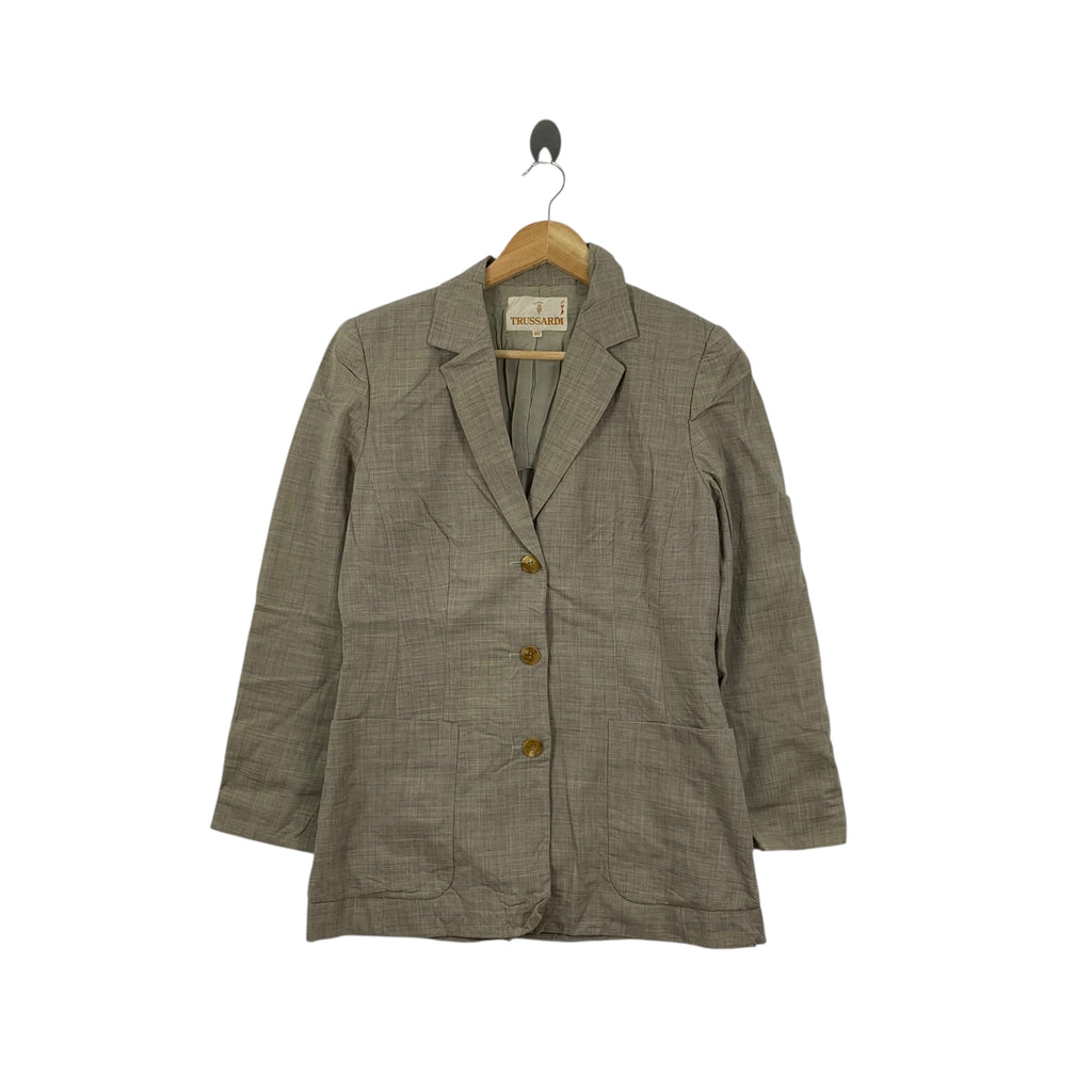 Vintage TRUSSARDI PRET A PORTER Collection 3 Button Jacket Blazer Coat Made In Italy