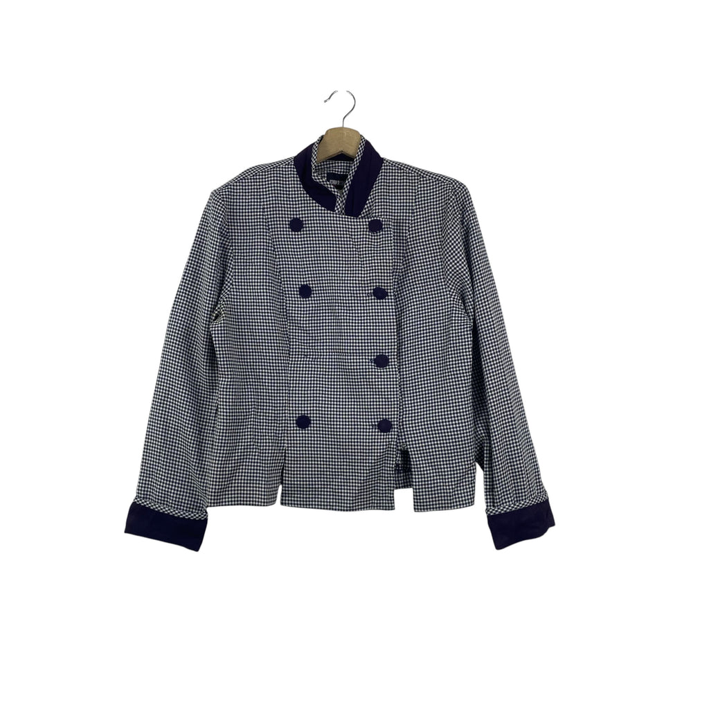 Vintage JOHN ROBERTS Houndstooth Blazer Jacket Check Double Breasted Button Front Tailored Coat