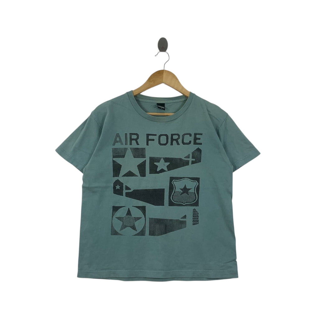 USAF AIR FORCE x GRANIPH Plane Graphic Tee Shirt Boxy Top United States Military