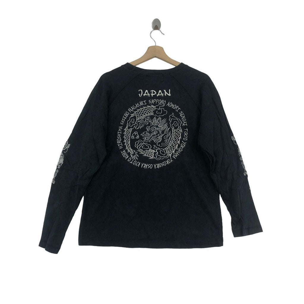 Vintage QUIZ MASTER JAPAN Dragon Ryu Sukajan Samurai Sweatshirt Sweater Pullover Jumper